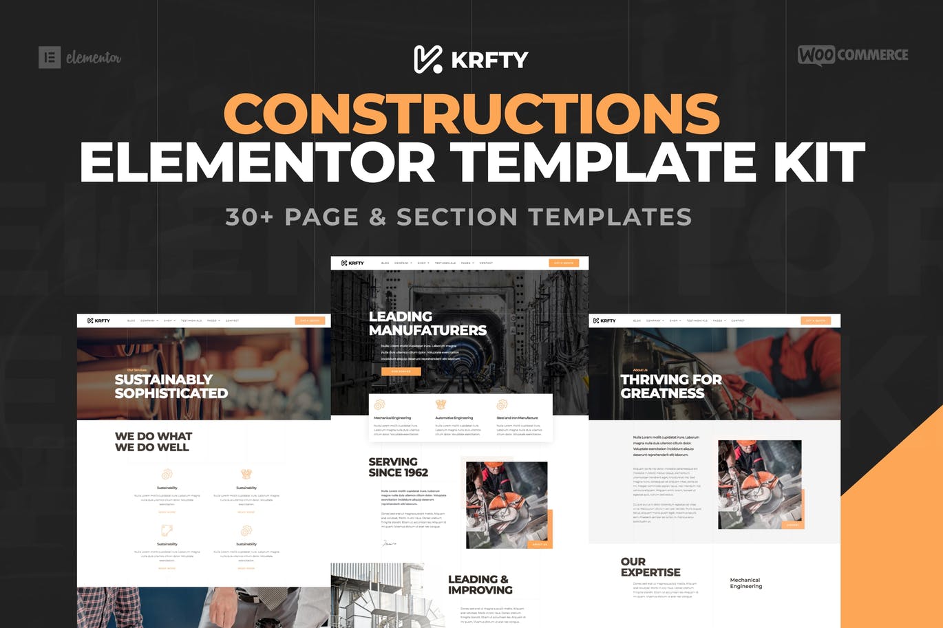 Krafty – Construction & Industry Elementor Template Kit