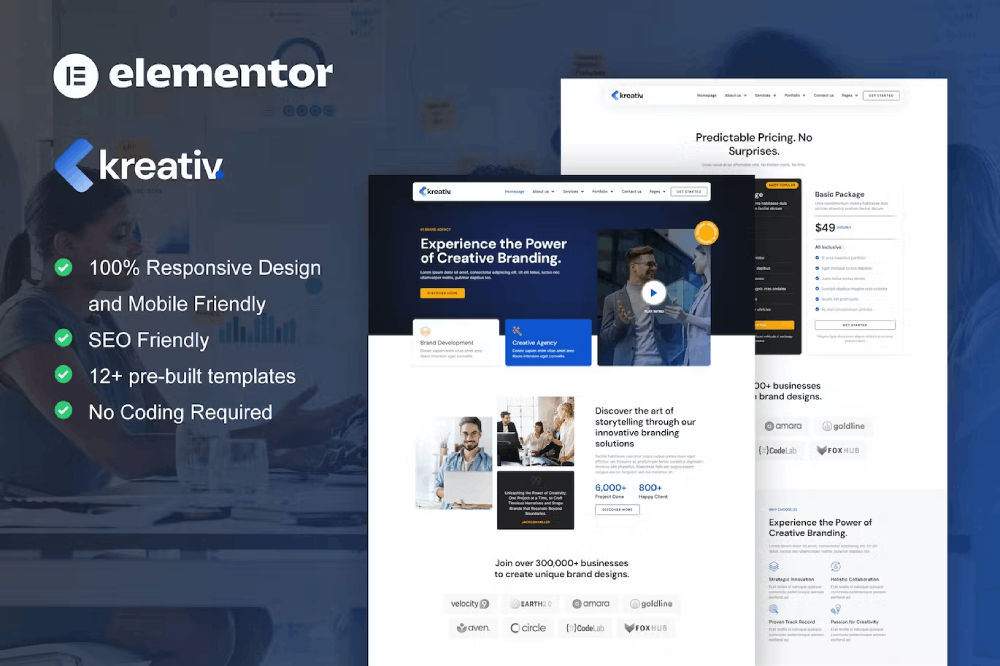 Kreativ – Digital Agency & Creative Branding Elementor Pro Template Kit Kreativ – Digital Agency & Creative Branding Elementor Pro Template Kit