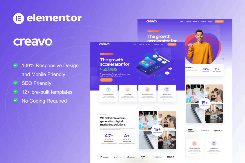 Creavo – Creative Agency & Digital Marketing Elementor Template Kit Creavo – Creative Agency & Digital Marketing Elementor Template Kit