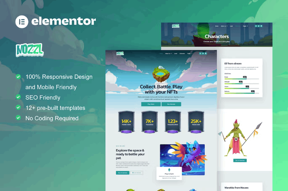 Nozzle – Game Nft Elementor Pro Template Kit Nozzle – Game Nft Elementor Pro Template Kit