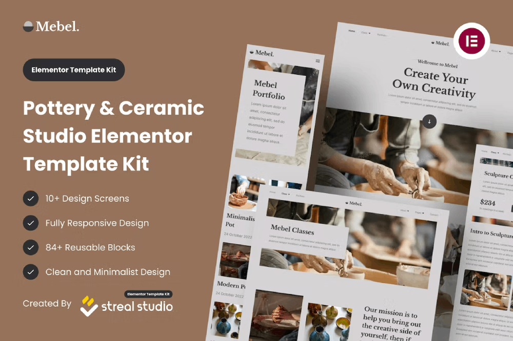 Mebel – Pottery & Ceramic Studio Elementor Template Kit