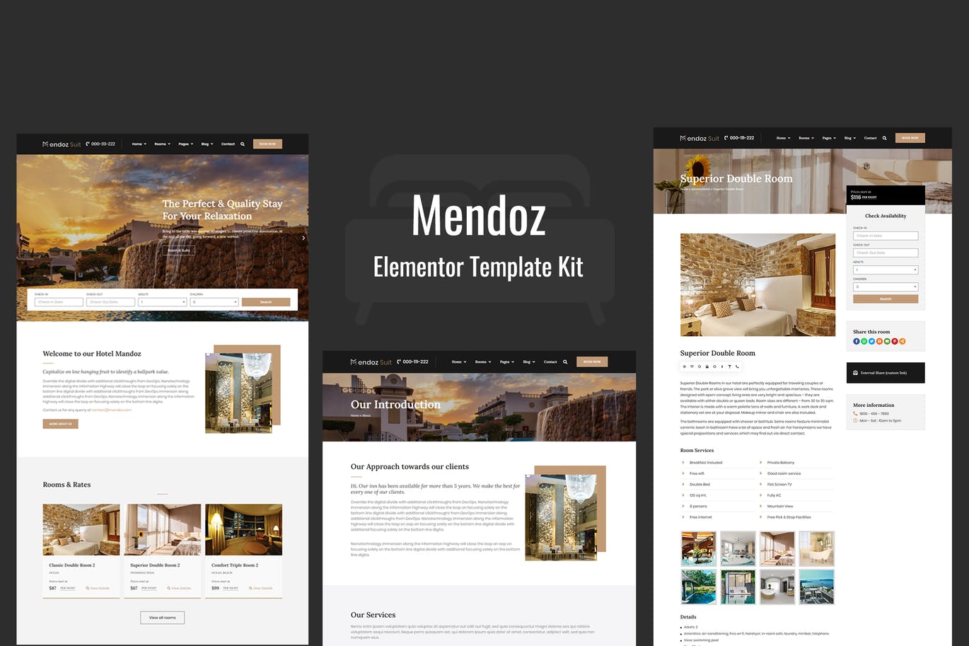 Mendoz – Hotel & Travel Template Kit