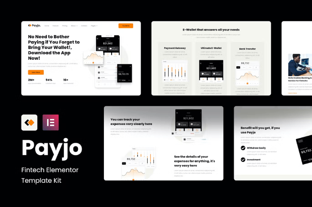 Payjo – Fintech Elementor Template Kit