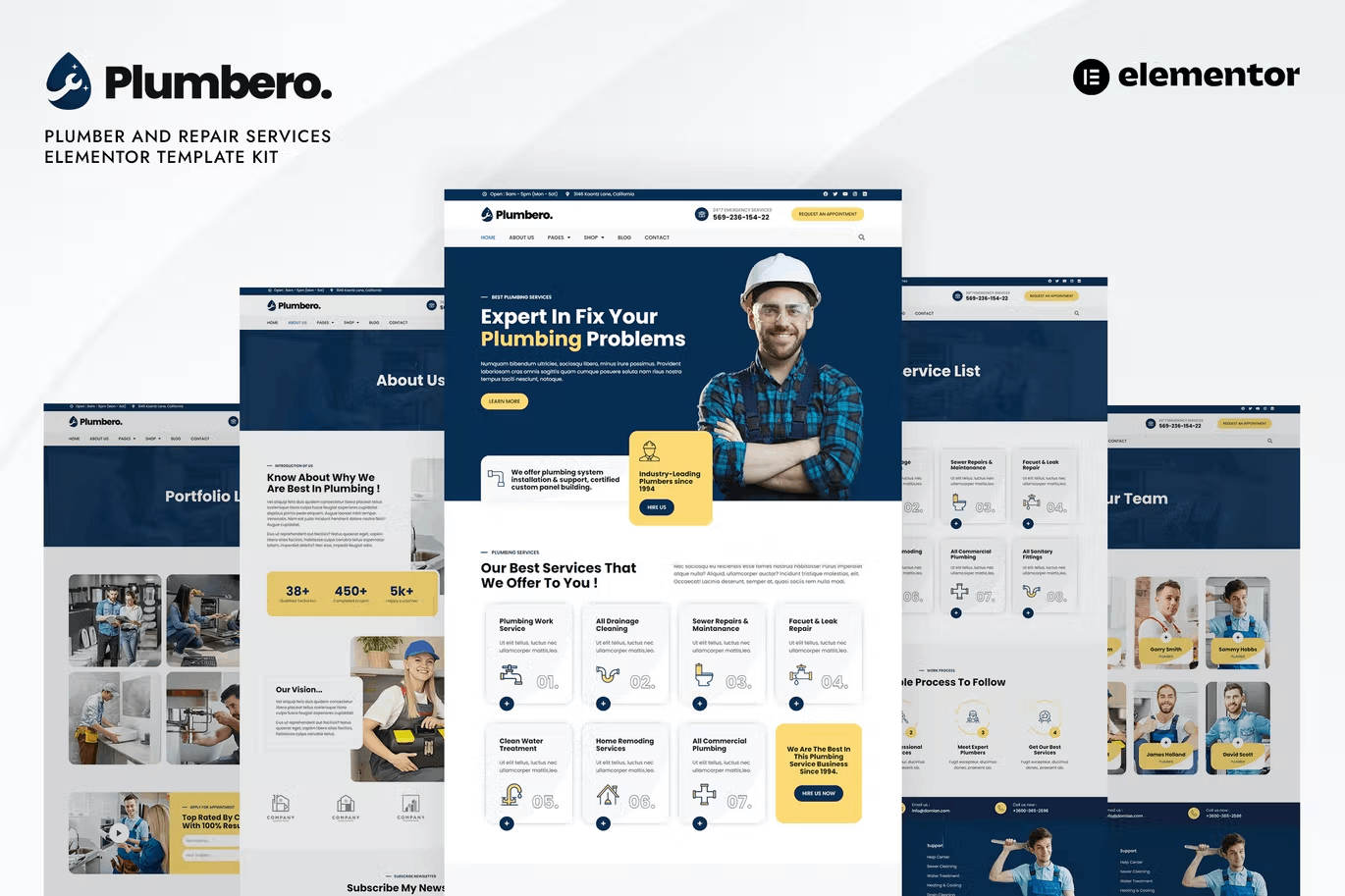 Plumbero – Plumber & Repair Services Elementor Template Kit