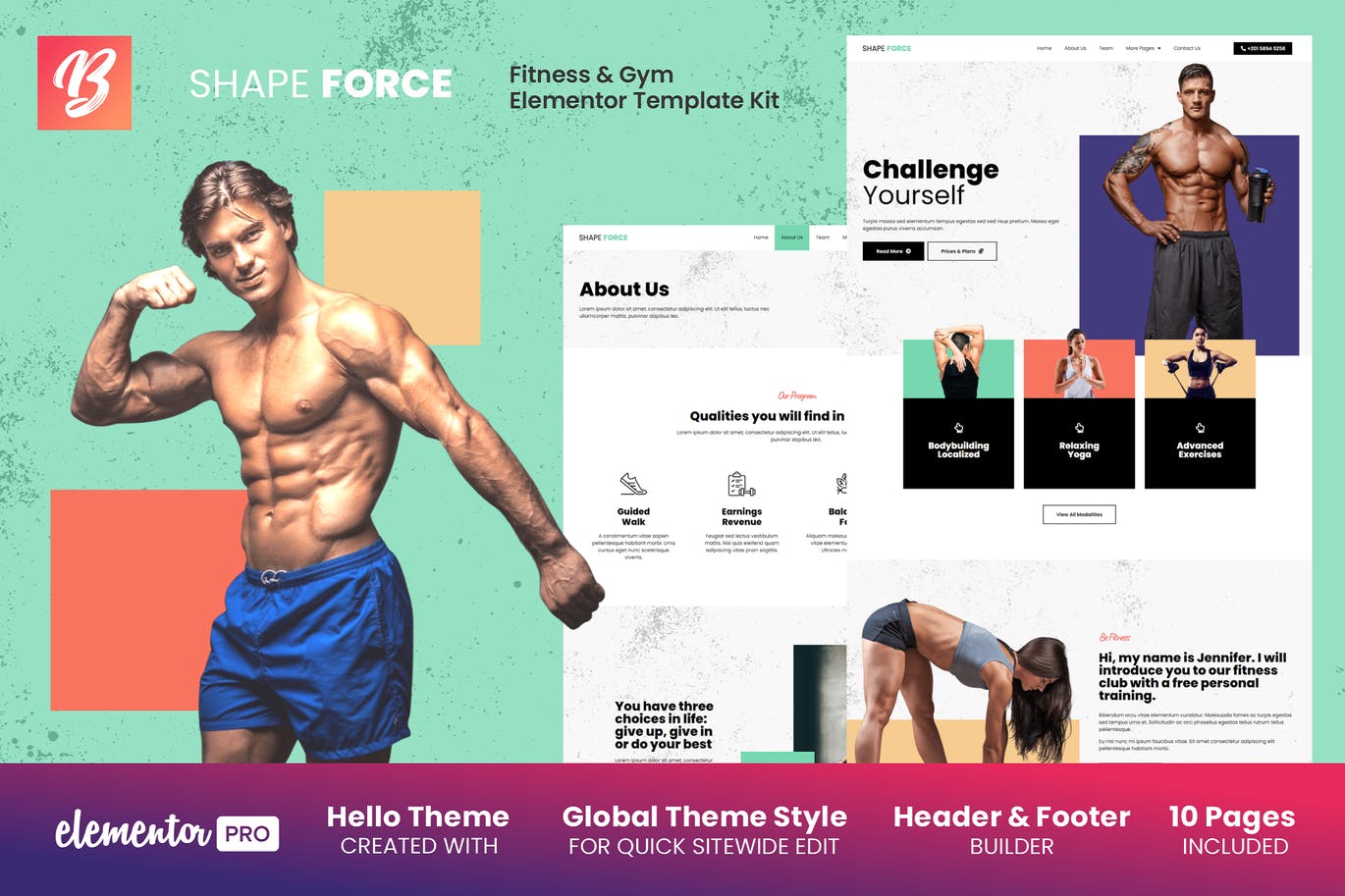 Shape Force – Fitness & Gym Elementor Template Kit Shape Force – Fitness & Gym Elementor Template Kit