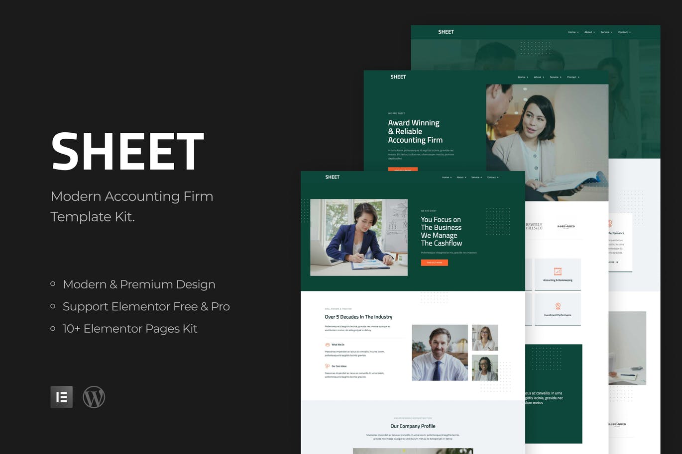 Sheet – Modern Accounting Firm Template Kit