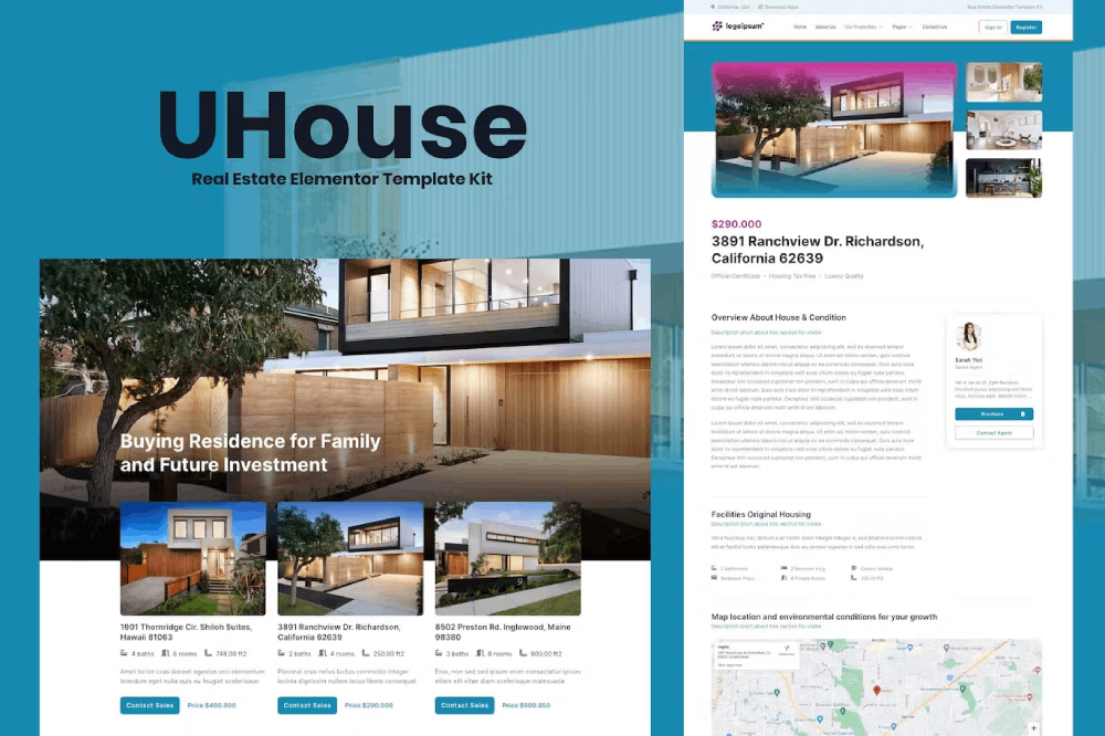 Uhouse – Real Estate Elementor Template Kit
