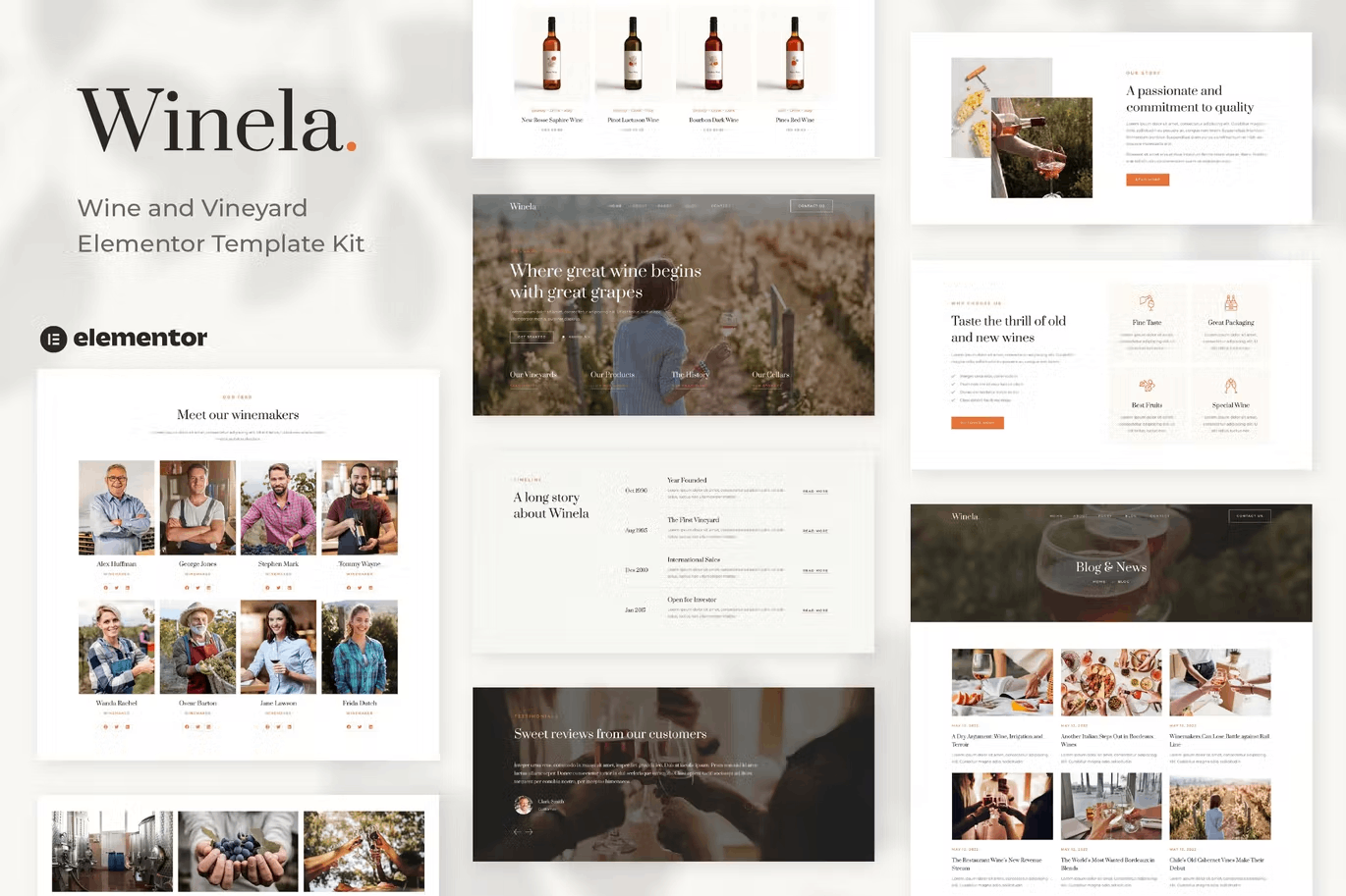 Winela – Wine And Vineyard Elementor Template Kit
