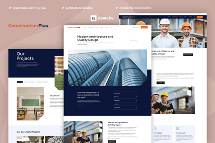 Construction Plus – Construction Elementor Pro Template Kit