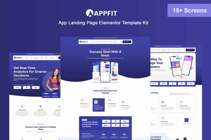Appfit – App Landing Page Elementor Pro Template Kit