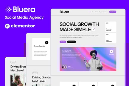 Bluera – Social Media Agency Elementor Template Kit