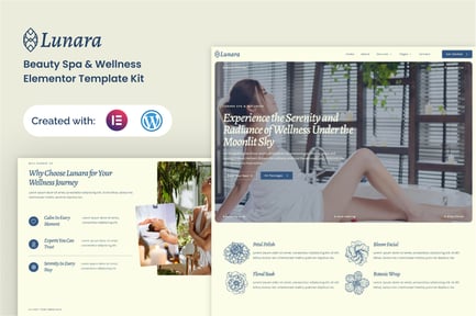 Lunara – Beauty Spa Wellnes Elementor Template Kit