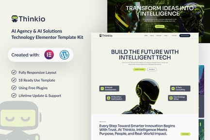 Thinkio – Ai Agency & Ai Solutions Technology Elementor Template Kit