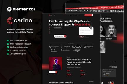 Carino – Dark Digital Agency Elementor Template Kit Carino – Dark Digital Agency Elementor Template Kit