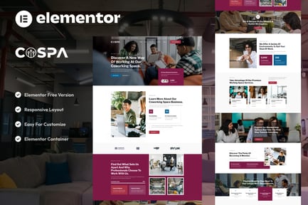 Cospa – Coworking Space & Virtual Office Elementor Template Kit