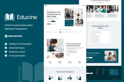 Educine – Online Course & Education Elementor Template Kit Educine – Online Course & Education Elementor Template Kit