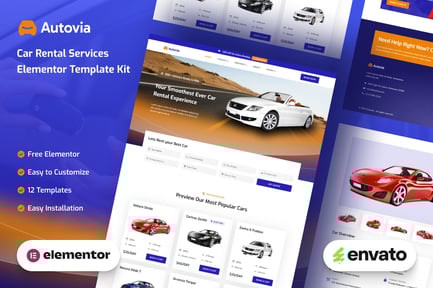 Autovia – Car Rental Service Elementor Template Kit