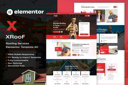 Xroof – Roofing Services Elementor Template Kit