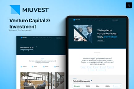 Miuvest – Venture Capital & Investment Elementor Template Kit Miuvest – Venture Capital & Investment Elementor Template Kit