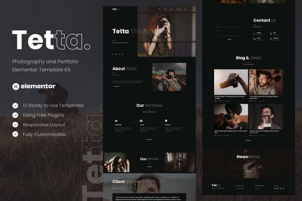 Tetta – Photography & Portfolio Elementor Template Kit