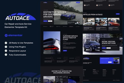 Autoace – Car Repair & Auto Service Elementor Template Kit