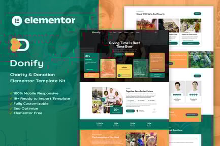 Donify – Charity & Donation Elementor Template Kit