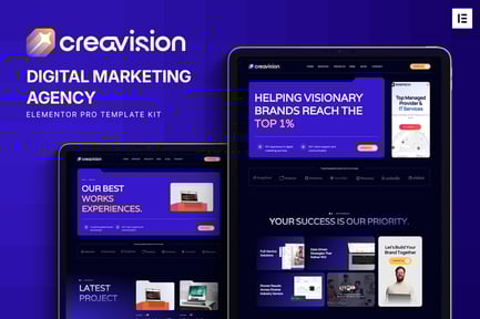 Creavision – Digital Marketing Agency Elementor Pro Template Kit