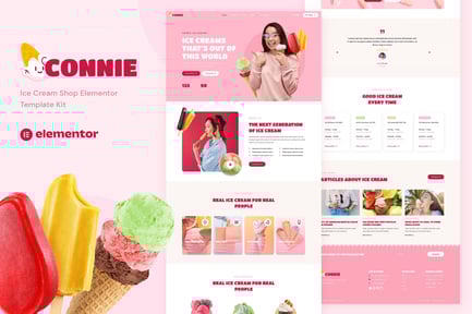 Connie – Ice Cream Shop Elementor Template Kit