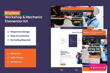 Airplane – Mechanic Workshop Elementor Template Kit