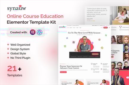 Synauw – Online Course Education Elementor Pro Template Kit