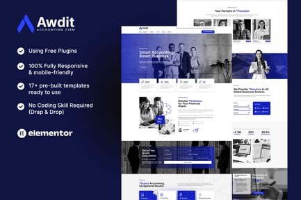Awdit – Accounting Firm Elementor Template Kit