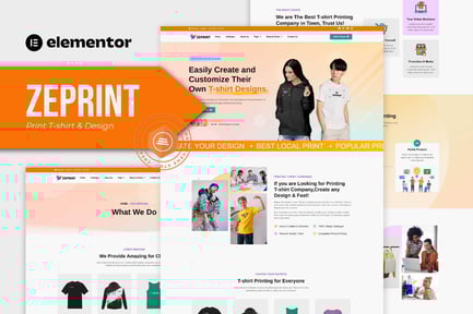 Zeprint – Print T-Shirt & Design Elementor Pro Template Kit