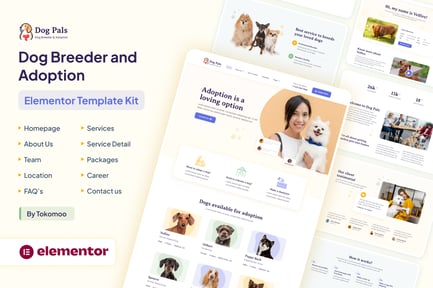 Dog Pals – Dog Breeder & Adoption Elementor Template Kit