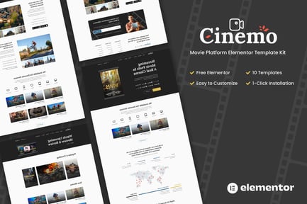 Cinemo – Video Streaming Website Elementor Template Kit Cinemo – Video Streaming Website Elementor Template Kit