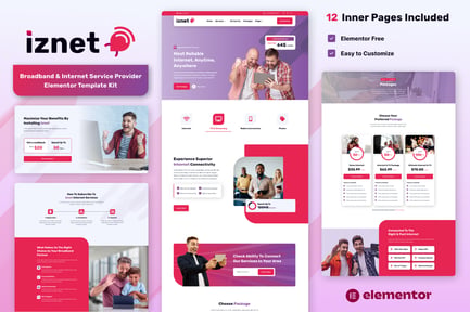 Iznet – Broadband & Internet Service Provider Elementor Template Kit Iznet – Broadband & Internet Service Provider Elementor Template Kit