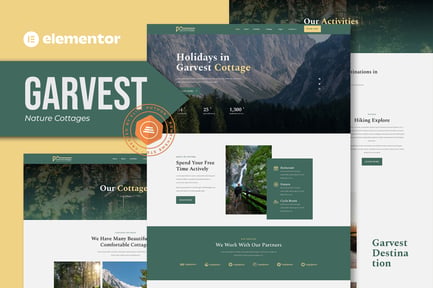 Garvest – Nature Cottages Elementor Template Kit Garvest – Nature Cottages Elementor Template Kit