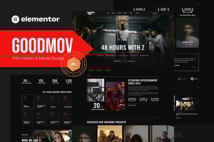Goodmov – Film Maker & Movie Studio Elementor Template Kit