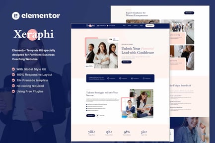 Xeraphi – Feminine Business Coaching Elementor Template Kit