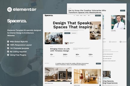 Spacenza – Interior Design & Architecture Elementor Template Kit Spacenza – Interior Design & Architecture Elementor Template Kit