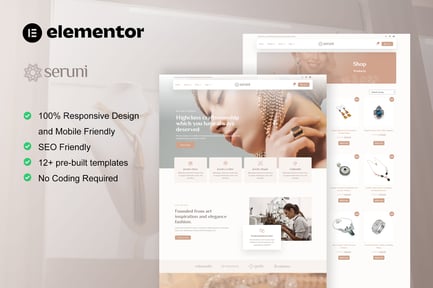 Seruni – Jewelry Store Woocommerce Elementor Pro Template Kit