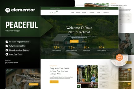 Peaceful – Nature Cottage Elementor Template Kit Peaceful – Nature Cottage Elementor Template Kit