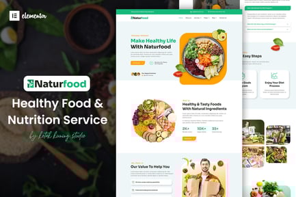 Naturfood – Healthy Food & Nutrition Specialist Elementor Template Kit
