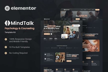 Mindtalk – Psychology & Counseling Elementor Template Kit