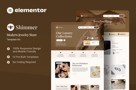 Shimmer – Modern Jewelry Store Elementor Template Kit