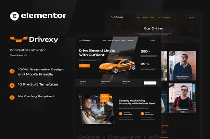 Drivexy – Car Rental Elementor Template Kit