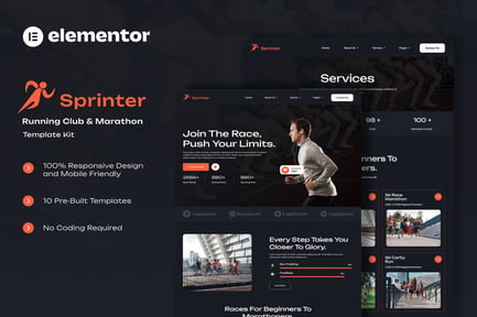 Sprinter – Running Club & Marathon Elementor Template Kit Sprinter – Running Club & Marathon Elementor Template Kit