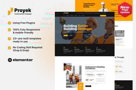 Proyek – Construction Elementor Template Kit