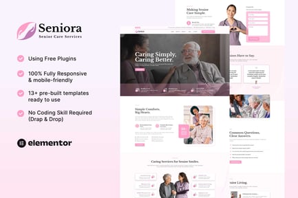 Seniora – Senior Care Services Elementor Template Kit