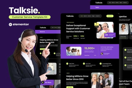 Talksie – Customer Service Website Elementor Template Kit