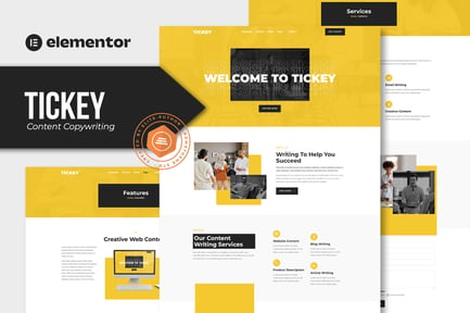 Tickey – Content Copywriting Services Elementor Template Kit Tickey – Content Copywriting Services Elementor Template Kit